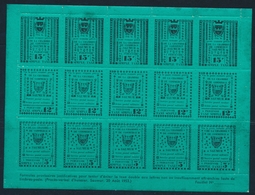 ** TIMBRES DE GREVE (REF. MAURY) - ** - N°4/6 - SAUMUR - Feuillet De 3 Bdes De 5 S/Fond Vert - B/TB - Autres & Non Classés