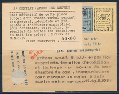 L TIMBRES DE GREVE (REF. MAURY) - L - Pli De SAUMUR Du 14/8/1953 Av. Vignette De Fortune à 4F (diff. Cachets) - TB - Autres & Non Classés