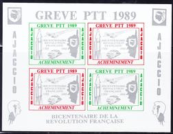 (*) TIMBRES DE GREVE (REF. MAURY) - (*) - AJACCIO 1989 - Bloc De 4 Valeurs (2 Verts Et 2 Rouges) - TB - Autres & Non Classés