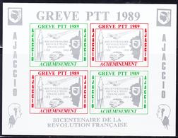 (*) TIMBRES DE GREVE (REF. MAURY) - (*) - AJACCIO 1989 - Bloc De 4 Valeurs (2 Verts Et 2 Rouges) - TB - Otros & Sin Clasificación