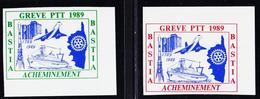 (*) TIMBRES DE GREVE (REF. MAURY) - (*) - BASTIA 1989 - 2 Vignettes Acheminement Non Catalogué - Cdf - TB - Andere & Zonder Classificatie