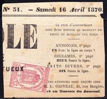 O TIMBRES JOURNAUX - O - N°9 - S/grd Fgt "Petit Echo De Rome" - 20 Fév. 1870 - TB - Periódicos