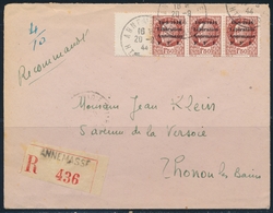 L LIBERATION (Réf. MAYER 2015) - L - Annemasse - N°6 - Bde De 3 - Obl. 20/9/44 - S/rec - Pr Thonon Les Bains - Avec Càd  - Befreiung