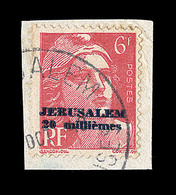 F POSTES JERUSALEM  - F - N°3 - Obl. Grd Cachet - Mèches Reliées - TB - Guerre (timbres De)