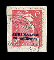 F POSTES JERUSALEM  - F - N°3 - Obl. Grd Cachet - Mèches Reliées - TB - War Stamps