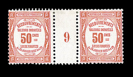 * MILLESIMES - * - TAXE N°47 - 50c Rouge - Mill. 9 - TB - Millésimes