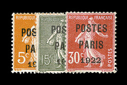 (*) PREOBLITERES - (*) - N°30/32 - 3 Val PARIS 1922 - TB - 1893-1947