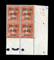 ** PREOBLITERES - ** - N°32 - 30c Rouge - Bloc De 4 - Pièce De D'expo. - Cert. - TB - 1893-1947