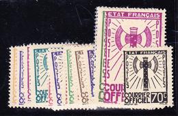 ** TIMBRES DE SERVICE - ** - N°1/15 - Gomme Moyenne Sinon TB - Neufs