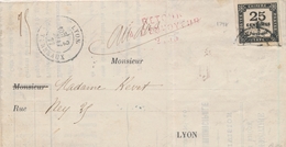 LAC TIMBRES TAXE - LAC - N°5 - 25c Noir - Servant De Préoblitéré De Lyon - Obl T18 LYON - 2/05/71 - Au Verso Divers Cach - 1859-1959 Nuevos