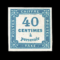 * TIMBRES TAXE - * - N°7 - 40c Bleu - Signé - TB - 1859-1959 Postfris