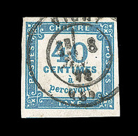 O TIMBRES TAXE - O - N°7 - 40c Bleu - Signé Calves - TB/SUP - 1859-1959 Neufs