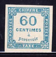 * TIMBRES TAXE - * - N°9 - 60c Bleu - Signé Calves - TB - 1859-1959 Mint/hinged