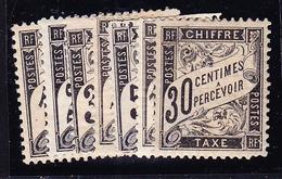 * TIMBRES TAXE - * - N°10/15, 16, 18 - 2ex. (**) - Ens. B/TB - 1859-1959 Neufs