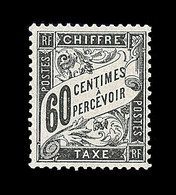 * TIMBRES TAXE - * - N°21 - 60c Noir  - TB - 1859-1959 Mint/hinged