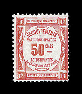 ** TIMBRES TAXE - ** - N°47 - 50c Rouge - Signé Calves - TB - 1859-1959 Mint/hinged