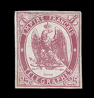 * TIMBRES - TELEGRAPHE - * - N°1 - 25c Rouge Carmin - Signé Calves  - TB - Telegramas Y Teléfonos