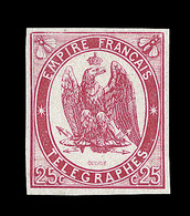 * TIMBRES - TELEGRAPHE - * - N°1 - 25c Rouge Carmin - Réimpression Pexip - TB - Télégraphes Et Téléphones