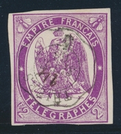 O TIMBRES - TELEGRAPHE - O - N°4 - 2F Violet - TB - Télégraphes Et Téléphones