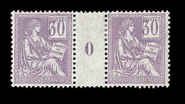 * VARIETES  - * - N°115a - Paire - Mill.0 - Chiffres Déplacés - TB - Unused Stamps