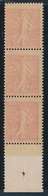 ** VARIETES  - ** - N°129c - Bde De 3 Vertic. + BDF Avec Croix De Repère - Impression Recto Verso - TB - Neufs