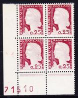 ** VARIETES  - ** - N°1263 - Bloc De 4 - Cdf Numéroté - Rose Clair Au Lieu De Gris - TB - Unused Stamps