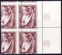 ** VARIETES  - ** - N°1654 - Bloc De 4 - Piquage En Croix - Bdf - TB - Unused Stamps