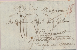 LAC M. POSTALES 19ème Siècle - HAUT-RHIN (Dépt 66) - LAC - DEB. 66 BELFORT - S/pli De Paris De 1816 Pr Corgémond - TB - Covers & Documents