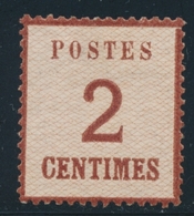 * TIMBRES D'ALSACE LORRAINE (1870-71) - * - N°2 - 2c Brun Rouge - TB Centrage - Autres & Non Classés