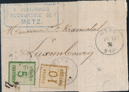 LAC TIMBRES D'ALSACE LORRAINE (1870-71) - LAC - N°4/5 - Obl. Metz 16/12/71 Pour Le Luxembourg - TB - Andere & Zonder Classificatie