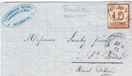 DEV TIMBRES D'ALS-LOR SUR LETTRE (1870-71) - DEV - N°5b Burelage Renversé - Obl Mulhausen 20/5/71 - B/TB - Other & Unclassified