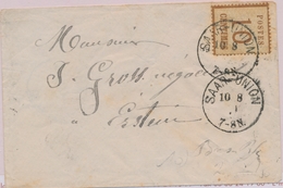 L TIMBRES 1870/71 S/LETTRE - L - N°5 - Obl. Saar-Union 10/8071 Pour Erstein - Autres & Non Classés