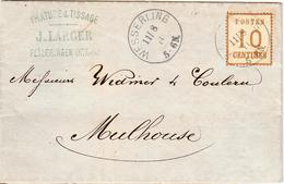 LAC TIMBRES D'ALS-LOR SUR LETTRE (1870-71) - LAC - N°5 - Obl Wesserling - 11/08/71 - TB - Autres & Non Classés