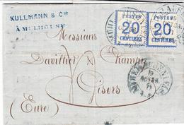 LAC FER A CHEVAL - LAC - N°6 X2 Obl Mulhausen En Bleu - 19/10/71 - Pour Gisors - TB - Lettres & Documents