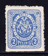 ** POSTE PRIVE - STRASBOURG - ** - N°2b - 2p Bleu  Percé En Ligne  - TB - Cartas & Documentos