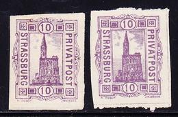 (*) POSTE PRIVE - STRASBOURG - (*) - N°16 + 16b (percé En Ligne) - TB - Cartas & Documentos