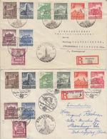 L PERIODE 1939/45  - L - Série N°675/83  (x 2)  S/ 2envel. Recom. Obl. Strassburg  Type 340 A5 Et 341 A1 - TB - Lettres & Documents