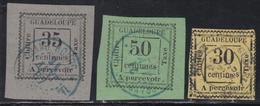 * GUADELOUPE - TIMBRES TAXE - * - N°10/12 - Le N°10 Marge Minimum -  Les 3 Val. - TB - Sonstige & Ohne Zuordnung