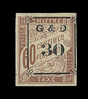 * GUADELOUPE - TIMBRES TAXE - * - N°13 - 30 S/60c Brun S/chamois - Signé Brun - TB - Autres & Non Classés