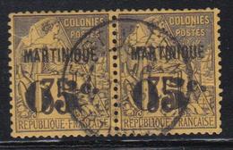 O MARTINIQUE - O - N°13a - Paire - Obl. Centrale - TB - Sonstige & Ohne Zuordnung