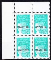 ** MAYOTTE - ** - N°114a - 0,05€ Vert - Bloc De 4 - Signé JF Brun - TB - Autres & Non Classés