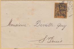 L REUNION  - L - N°54b - 15c Sue 75c - Dbl Surch. S/lettre - TB - Other & Unclassified