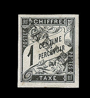 * TAHITI - TIMBRES TAXE  - * - N°1 - 1c Noir - Signé Calves - TB - Autres & Non Classés