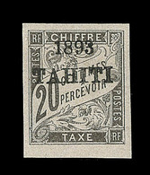 * TAHITI - TIMBRES TAXE  - * - N°21 - 20c Noir - Signé - BDF - TB - Autres & Non Classés