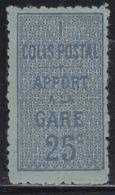 * ALGERIE - COLIS POSTAUX - * - N°1 - 25c Bleu S/azuré - TB - Paketmarken