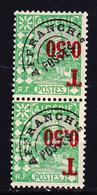 ** ALGERIE - TIMBRES TAXE - ** - N°28a Paire - Surch. Renversée + Variété Impression Sur Raccord - Signé - TB - Vide