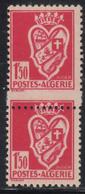 (*) ALGERIE - VARIETES - (*) - N°178 - Paire Vertic. Dt Piquage Décalé - TB - Vide