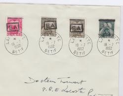 L ALGERIE - TIMBRES DE FRANCE SURCH. "EA" - L - Taxe N°90, 92 (x2), 93 - Obl. LAFAYETTE/SETIF 18/7/62 Pr PARIS - TB - Vide