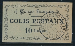 O CONGO - COLIS POSTAUX - O - N°1 - 10c Noir S/Bleu - Certif. Brun Signé Brun - TB - Autres & Non Classés