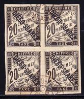 O DIEGO SUAREZ - TIMBRES TAXES - O - N°10 - 20c Noir - Bloc De 4 - TB - Sonstige & Ohne Zuordnung